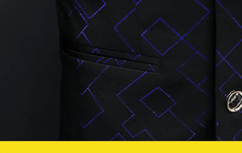 Blazer Fashionable Outdoor Travel Youthful Wedding Versatile Host Gentleman Slim-fit Casual Mid-length Stripes Men's Blazer