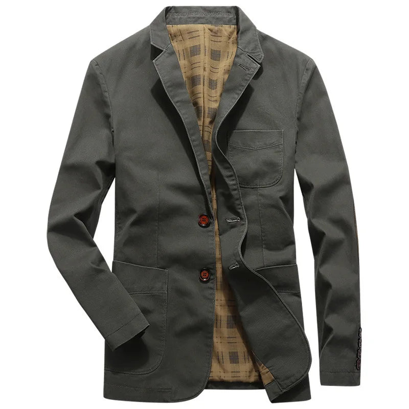 High Quality Men's Blazer Oversized Suit Jackets 5XL Pure Cotton Streetwear Casual Jacket Men Clothing Black Blazers