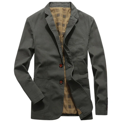High Quality Men's Blazer Oversized Suit Jackets 5XL Pure Cotton Streetwear Casual Jacket Men Clothing Black Blazers