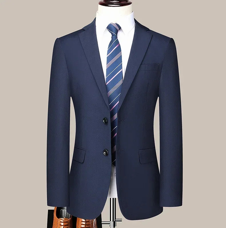 Men's Suit Blazer and Pants Smart Casual Slim Fit Wedding Business Formal Set