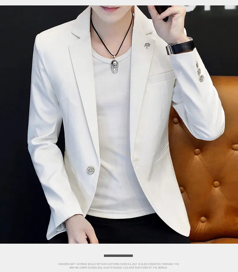 Blazer: Outdoor Fashion, Business-style, Gentleman's Wedding Host, Campus Casual, Relaxed, Korean-style, Youthful Men's Blazer