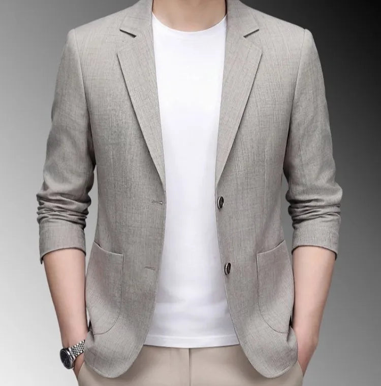 Men's Premium Linen Blend Casual Blazer, Summer Breathable UV Protection Jacket