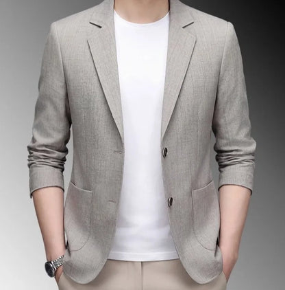 Men's Premium Linen Blend Casual Blazer, Summer Breathable UV Protection Jacket