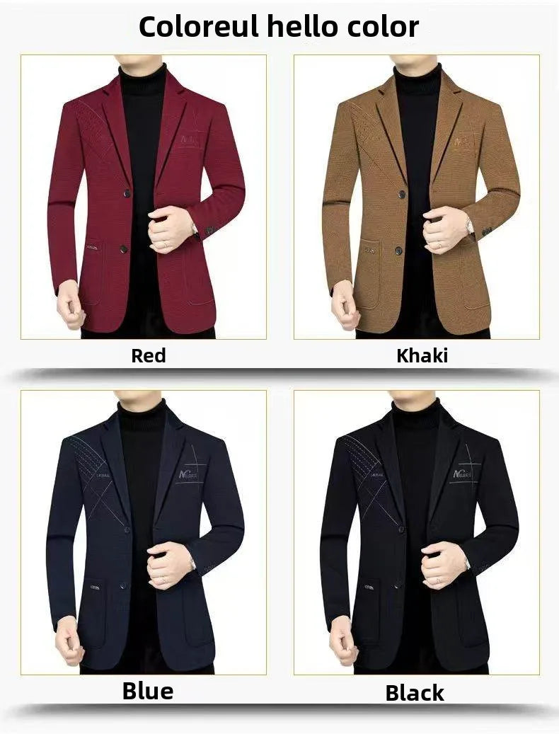 Blazer Men's Fashion Outdoor Travel Camping Youth Wedding Versatile Host School Uniform Slim Fit Casual Korean Version Blazer