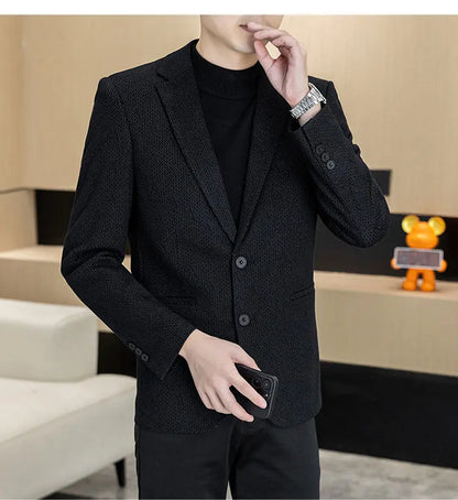 Autumn and Winter New Men's Suits, Two-Button Single-Breasted Jackets, Men's Casual Business Wear, Formal Wear, and Men's Suits