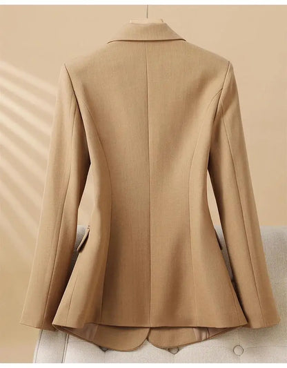 2024 Fashion Women's Blazers Autumn New Coats Jackets Long Sleeve Single Button Casual Outerwears Female Clothing Coat