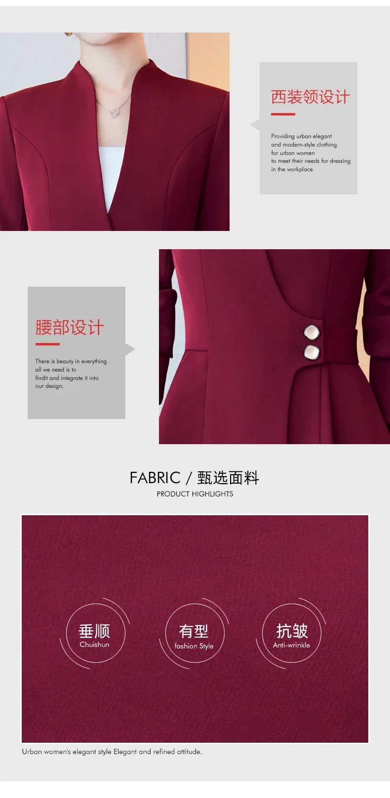 Long-Sleeved Suit for Women, Elegant Jacket and Trousers, Business and Work Uniform, Office Ladies, Special Fashion, 2025