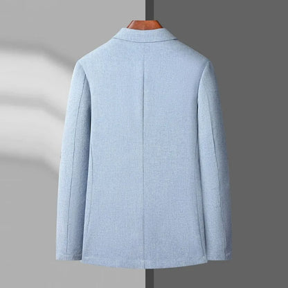 KIDWHXR Coat Man Thin Single-breasted Pocket Business Casual Men Blazer Sun Protection Breathable Versatile Male Suit Outerwear