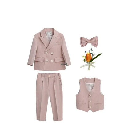 Little Boys Photography Suit Children Wedding Dress Kids Stage Performance Blazer Suit Baby Birthday Formal Ceremony Costume