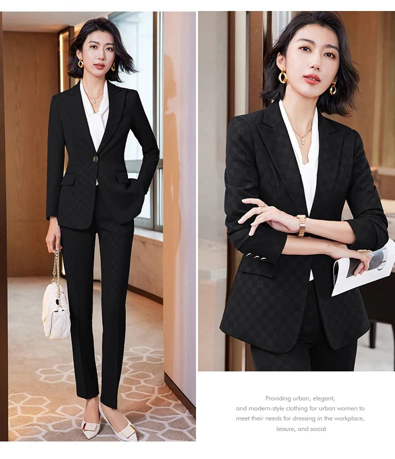 Fashionable professional business women's clothing, high-quality two-piece pants + blazer, elegant and charming2026