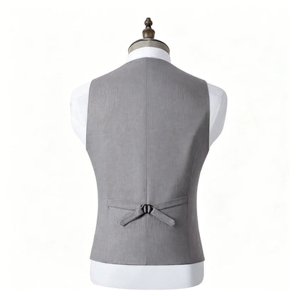 Men's Linen Waistcoat Slim Fit V-Neck Casual Suit Vest for Men