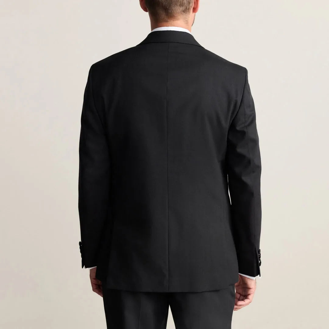 Men Suit Black 2 Pcs Single Breasted With Bright Lapel For Wedding Groom Birthday Banquet Party Prom Business Work Jacket Pants