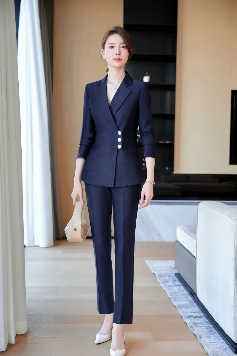 New fashion professional women's clothing for 2025, high-quality two-piece suit jacket + pants. Elegant and charming