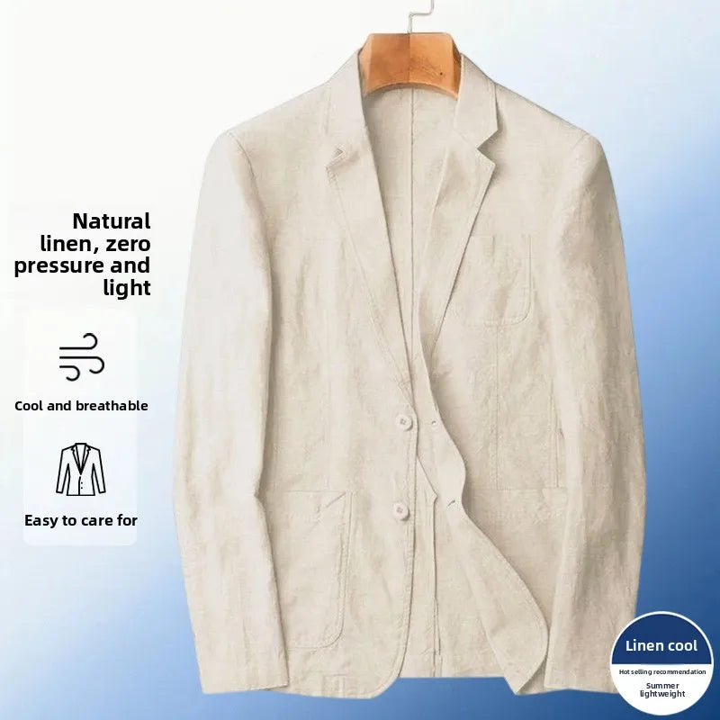 Linen Blazer A Stylish Versatile Men Business Casual Piece That Is Comfortable Breathable and Suitable for All Occasions Blazer