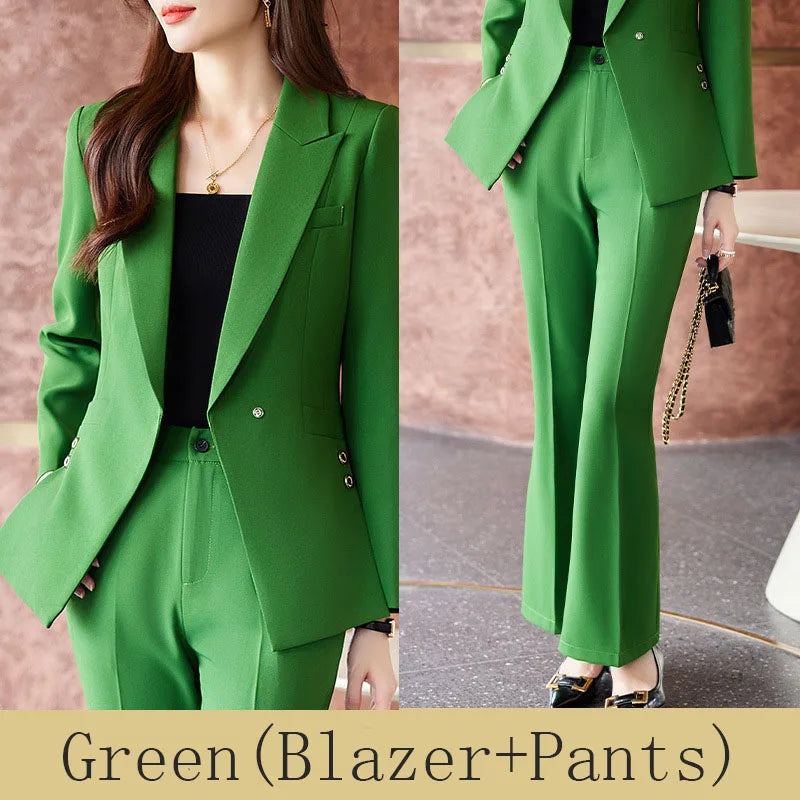 Women's Autumn New Fashion Professional Suit Matching Set 2023 Korean Elegant Casual Blazer Coat Pants Two-piece Female Clothing