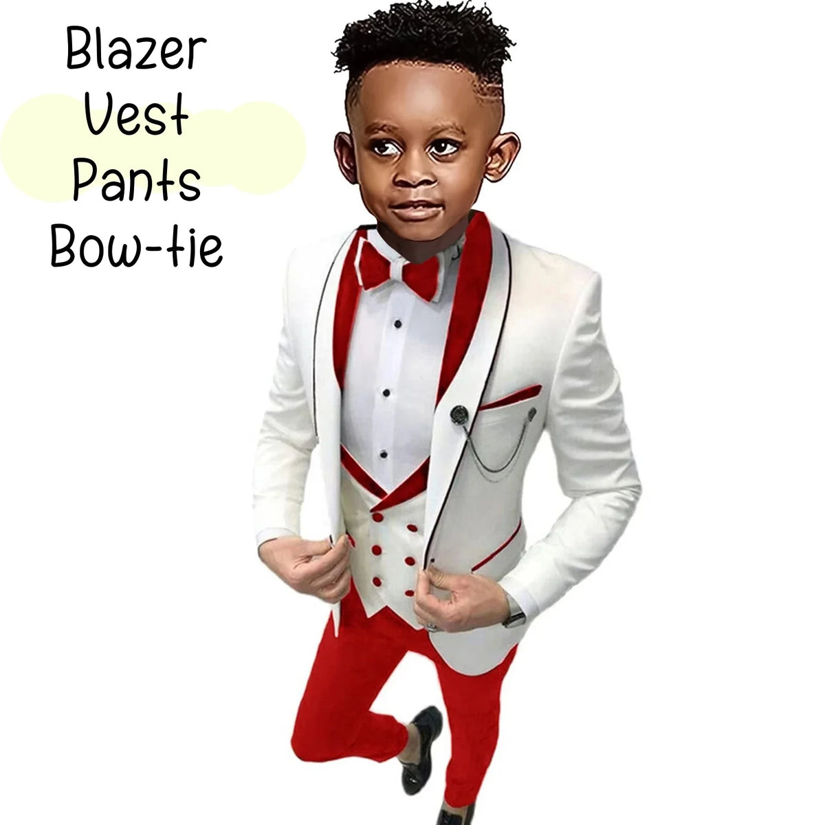 Boys Formal Suit Set – Four-Piece Wedding & Tuxedo Outfit for Toddlers & Kids