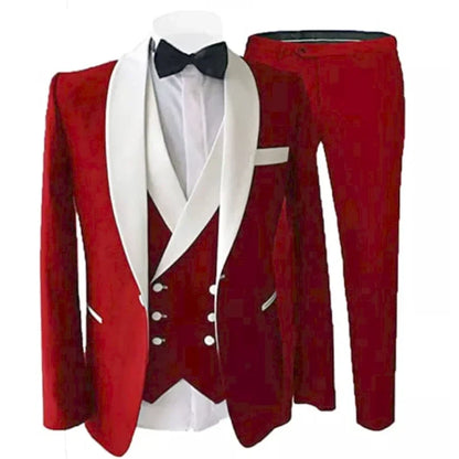 Navy Blue Men Suits Groom Tuxedos Peak Lapel Groom Tuxedos Mens Wedding Suits Men Clothing (Jacket+Pants+Vest)