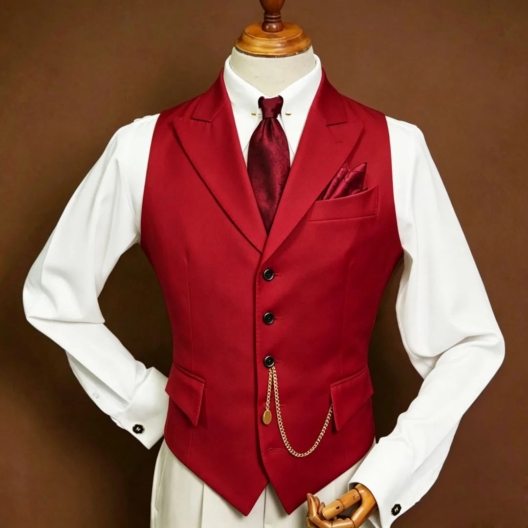 Men's Vest Single Breasted Lapel Waistcoat for Wedding, Business & Formal Occasions