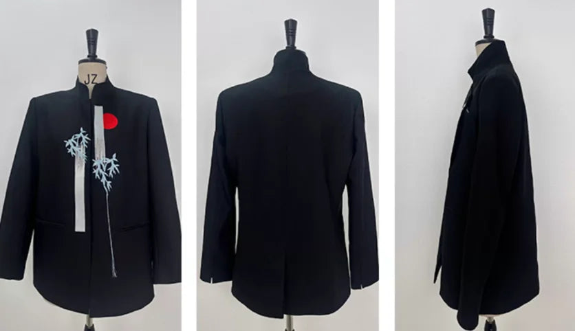 Women Chic Blazer Chinese Style Embroidery Stand Collar Elegant Fashion High Street Trendy Jacket New Spring Autumn HK20319