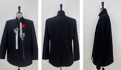 Women Chic Blazer Chinese Style Embroidery Stand Collar Elegant Fashion High Street Trendy Jacket New Spring Autumn HK20319
