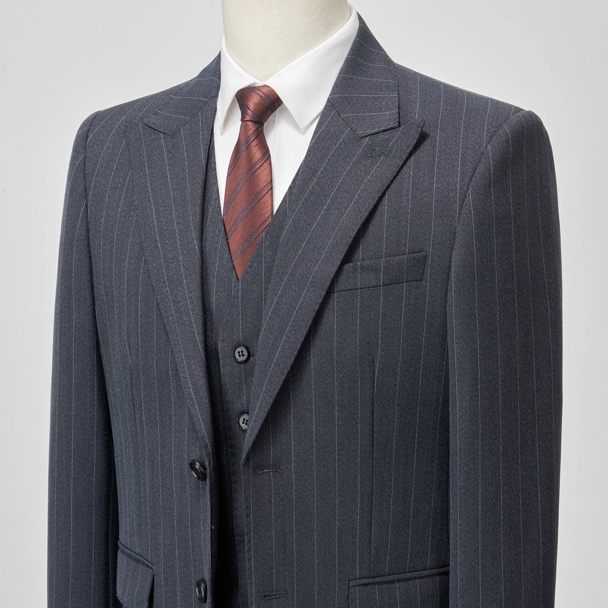 Men's Suit Set for Broad Shoulders – Single Breasted Straight Fit Wedding & Business Suit with Adjustable Trousers