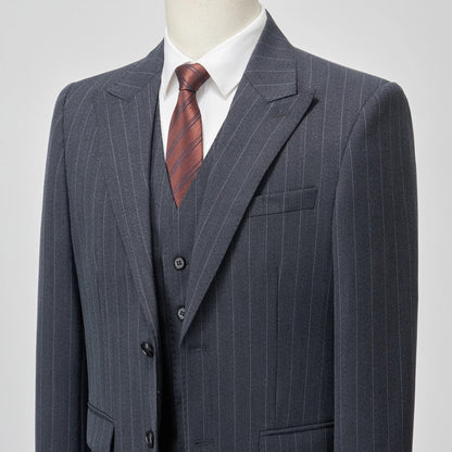 Men's Suit Set for Broad Shoulders – Single Breasted Straight Fit Wedding & Business Suit with Adjustable Trousers