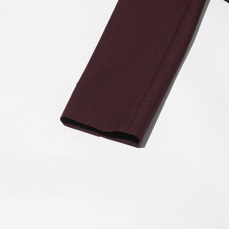 Spring Autumn New Women Blazer V-neck Single Button Asymmetric Solid Color Scarf Collar Fashion Elegant Trendy Coat HK17099