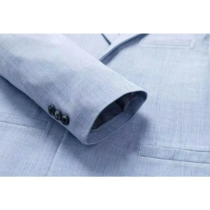 KIDWHXR Man Suit Coat Korean Solid Color Single-breasted Male Blazer Slim Long Sleeve Breathable Business Casual Men Outerwear