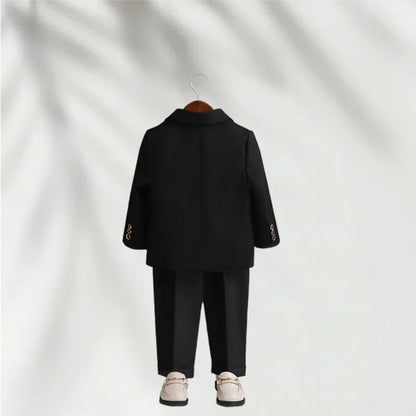 Children 3Pieces White Wedding Suit Kids Jacket Pants Botwtie Photograph Suit Flower Boys Birthday Tuxedo Party Dress