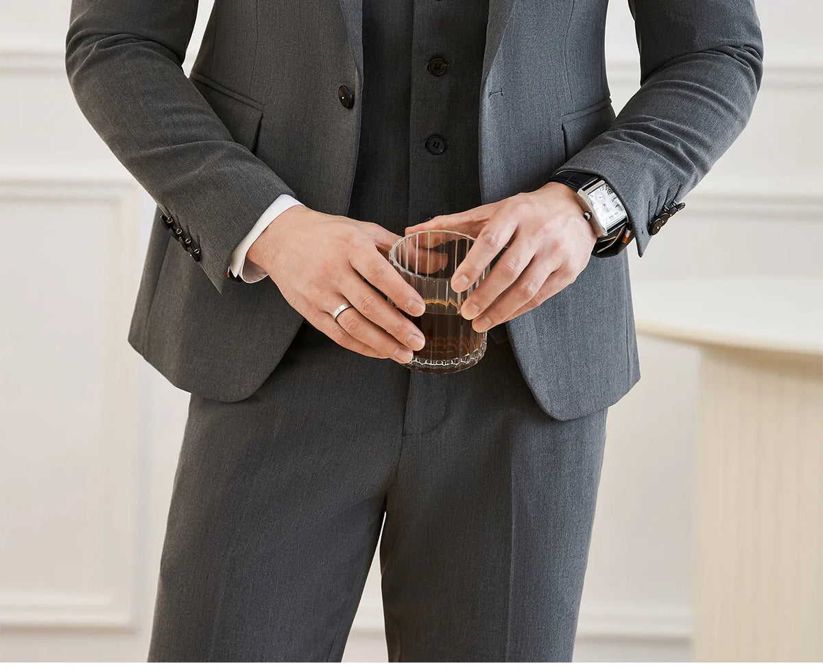 High Quality Elegant Single-Breasted Men Suit Fashion ltalian Style Slim High-end Business Groom Wedding Party Tuxedo 3/2 Pieces