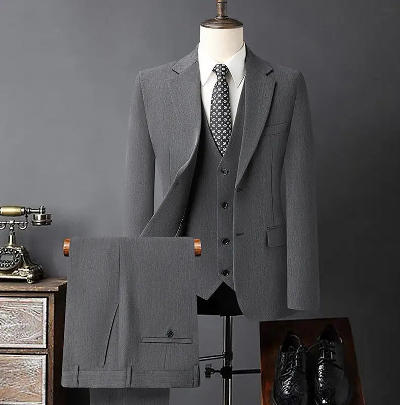 Men's Smart Casual Single Breasted Suit – Wedding, Business & Banquet