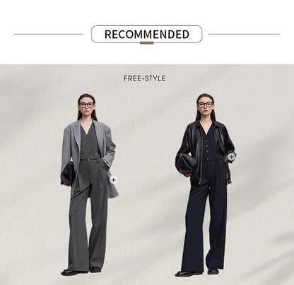 Pant for Woman 2025 Autumn New Versatile Ladies Clothing Commuter Style Striped Vest Casual Loose Sleeveless Women 12523089