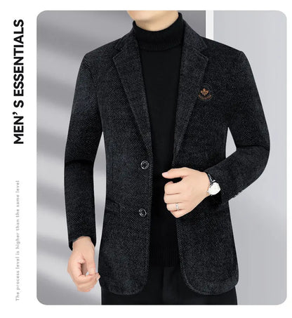 Blazer Men's Business Gentleman Wedding Fashionable Solid Color Best Man, Slimming and Casual Middle-aged and Elderly Blazer