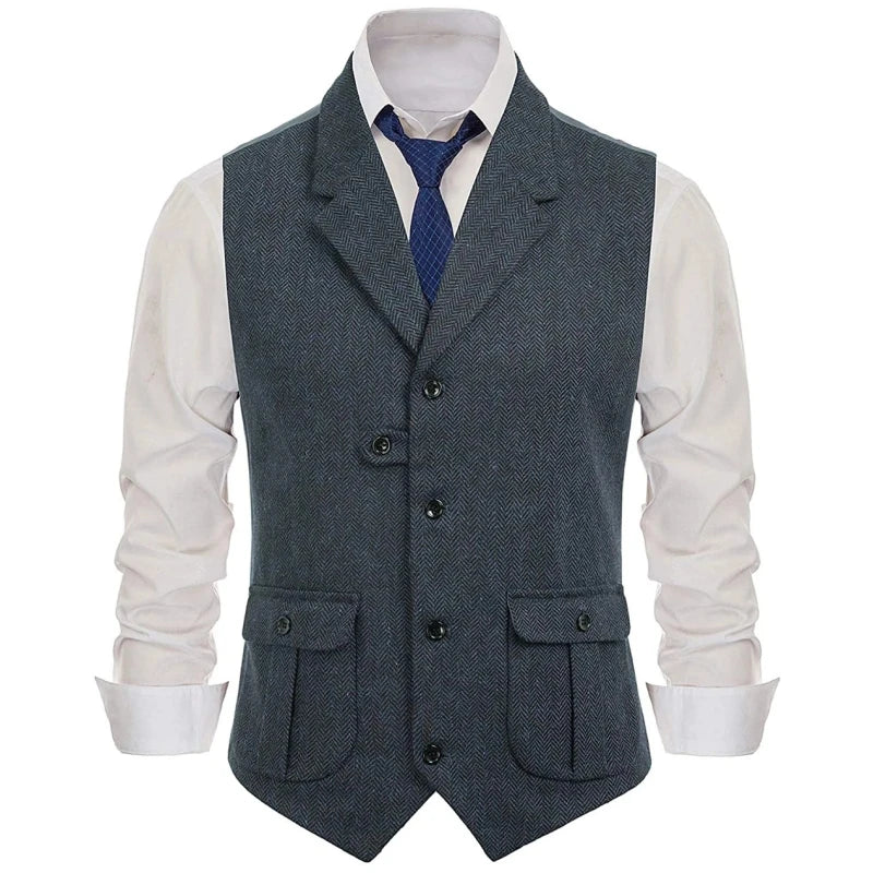 Men's Vest Single Breasted Formal Waistcoat for Wedding Banquet and Business