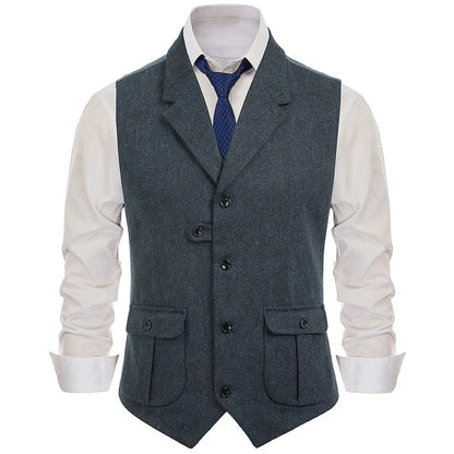 Men's Vest Single Breasted Formal Waistcoat for Wedding Banquet and Business
