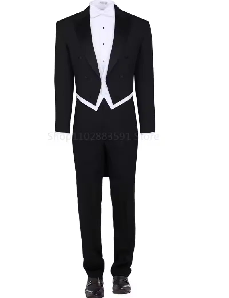 Men's Slim Fit Three-Piece Formal Suit – Jacket, Vest & Pants for Weddings and Business