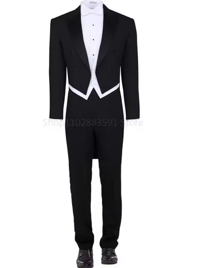 Men's Slim Fit Three-Piece Formal Suit – Jacket, Vest & Pants for Weddings and Business