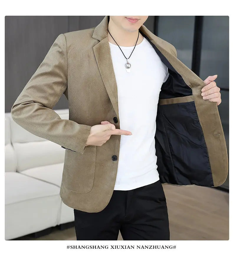 Blazer Men's Fashion Business Gentleman Groom Professional Gentleman Form-fitting Versatile Casual Formal Wear High-end Blazer