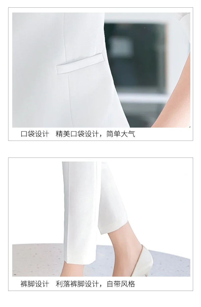 Fashionable Mid-Sleeved Women's Suit, Boutique Two-Piece Pants + Blazer. Style, New 2025 Summer Style
