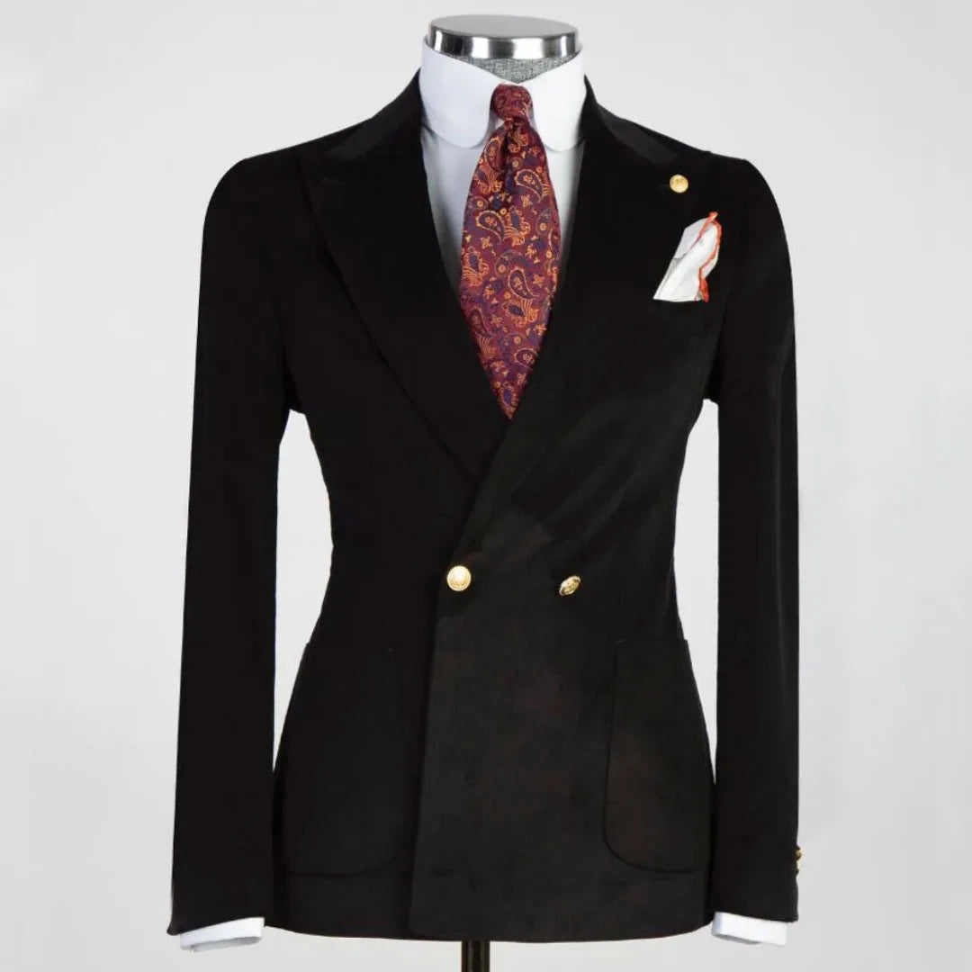 Men Suit 2 Piece Ivory Solid With Lapel Double Button For Wedding Business Banquet Party Work Daily Jacket And Pants