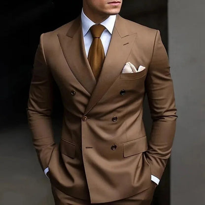 Olive Green Men's 2 Piece Blazer+Pant Wedding Dress Suits Slim Fit Lapel Party Leisure Formal Male Suit For Groomsman Suits