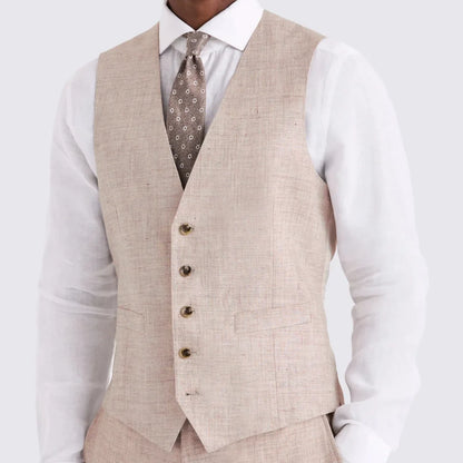 Men's Suit Vest Single Breasted V-Neck Waistcoat for Business Banquet and Casual Wear