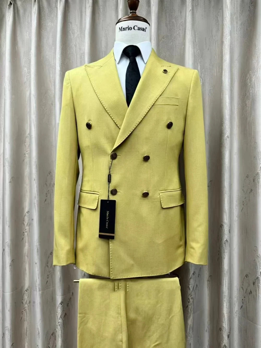 Double Breasted Men's Suits 2 Pieces Formal Occasion Wear Classic Peak Lapel Man Tuxedo For Wedding Birthday Party S-3XL