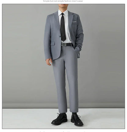 Men's Slim Fit Suit Set – Smart Casual Blazer and Pants for Business, Wedding & Formal Occasions