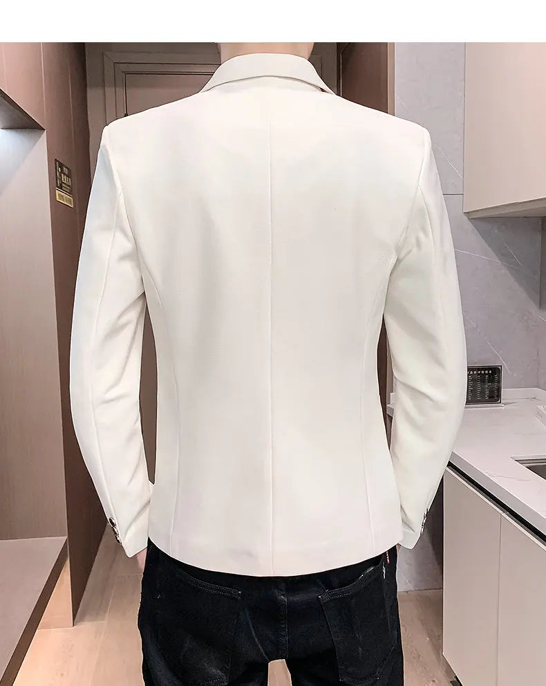 Blazer Outdoor Men's Velvet Fashion Business Korean-style Travel Wedding Solid Color Slimming Casual High Formal Wear Blazer