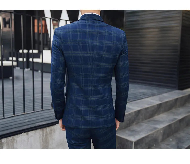 Men's Three-Piece Suit – Double Breasted Slim Fit Formal Suit for Men in Multiple Colors