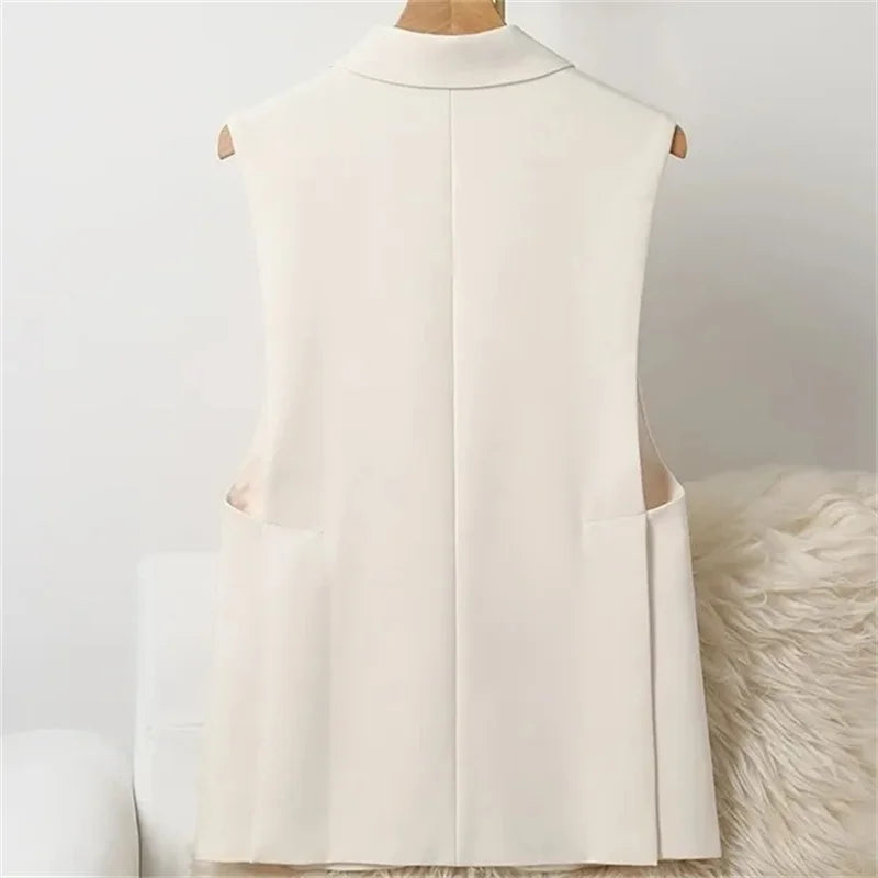 New Fashion Suit Vest Women's Waistcoat Spring Autumn Casual Vests Coats Suit Jacket Sleeveless Women's Blazer Vests Coats