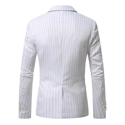 Striped Suit Jackets Men Dress Coat Vintage 2025 Ropa Elegante Hombre Mens Casual Business Slim Fit Formal Blazers Masculino
