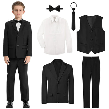 Kids Tuxedo for Boys Suit Set Teenager Wedding Easter Formal Outfit Birthday Party Gift School Performance Photography Blazer