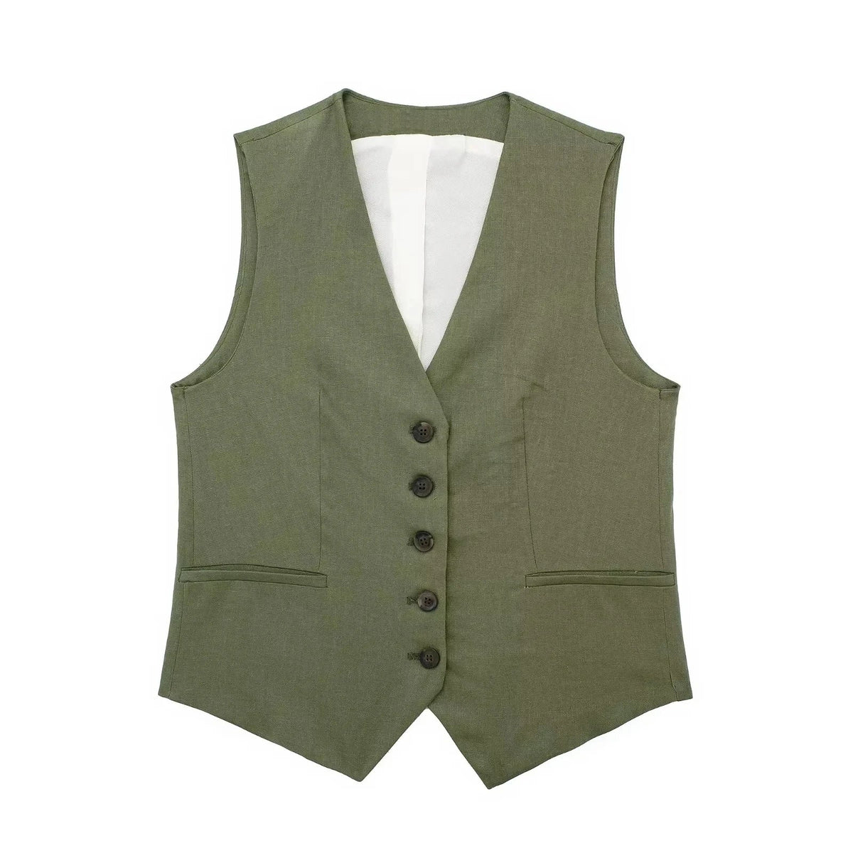 Summer Women Elegant Solid Single Breasted V Neck Casual Vest Top Female Fashion Office Lady Chic Outerwear Vest